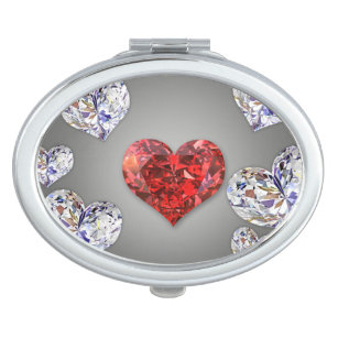Elegant Diamond Hearts Makeup Spiegels