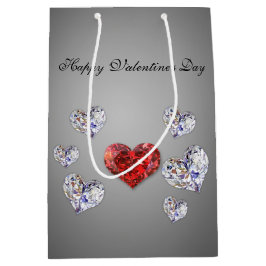 Elegant Diamond Hearts Medium Cadeauzakje