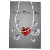 Elegant Diamond Hearts Medium Cadeauzakje (Achterkant)