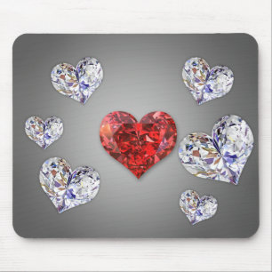 Elegant Diamond Hearts Muismat