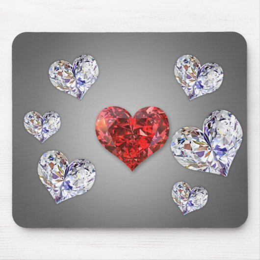 Elegant Diamond Hearts Muismat (Voorkant)