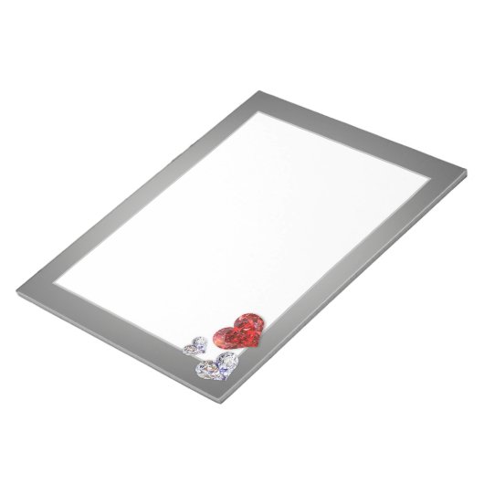 Elegant Diamond Hearts Notitieblok (Schuin)