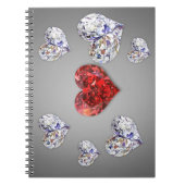 Elegant Diamond Hearts Notitieboek (Voorkant)