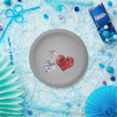 Elegant Diamond Hearts Papieren Bordje (Feest)