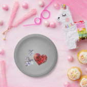 Elegant Diamond Hearts Papieren Bordje (Feest)