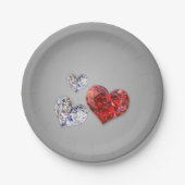 Elegant Diamond Hearts Papieren Bordje (Voorkant)