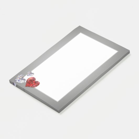 Elegant Diamond Hearts Post-it® Notes (Schuin)