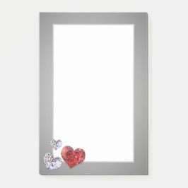Elegant Diamond Hearts Post-it® Notes