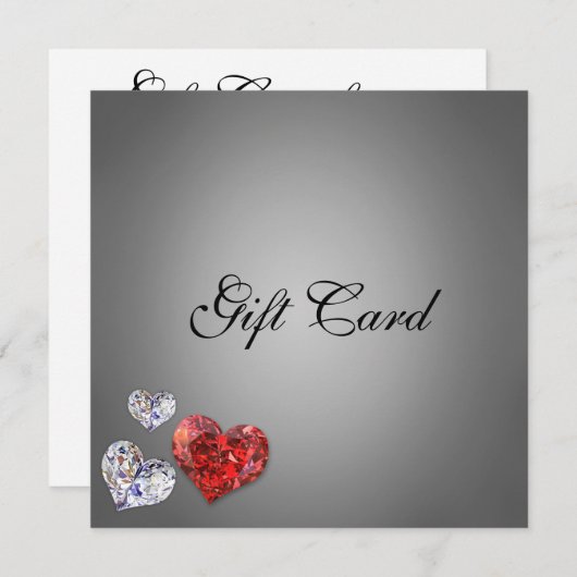 Elegant Diamond Hearts Precious Gift Certificate (Voorkant / Achterkant)
