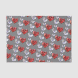 Elegant Diamond Hearts Tissuepapier