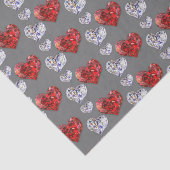 Elegant Diamond Hearts Tissuepapier (Detail)