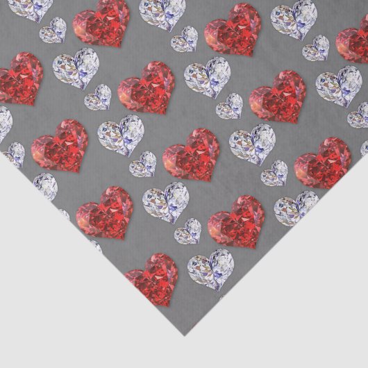 Elegant Diamond Hearts Tissuepapier (Detail)
