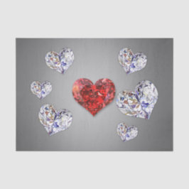 Elegant Diamond Hearts Tissuepapier