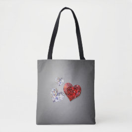 Elegant Diamond Hearts Tote Bag