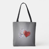 Elegant Diamond Hearts Tote Bag (Achterkant)