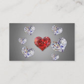 Elegant Diamond Hearts Visitekaartje (Achterkant)