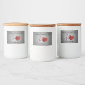 Elegant Diamond Hearts Voedselcontainer Etiket (Flessen)