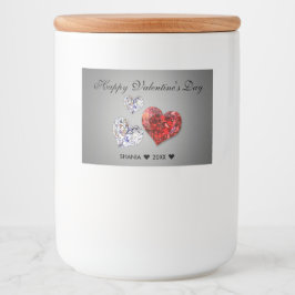 Elegant Diamond Hearts Voedselcontainer Etiket