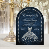 Elegant Diamond Jewels Quinceanera Invitation Kaart