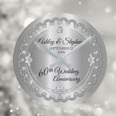 Elegant Diamond Jubilee 60th Wedding Jubileum Ronde Klok