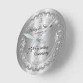 Elegant Diamond Jubilee 75th Wedding Jubileum Ronde Klok (Hoek)