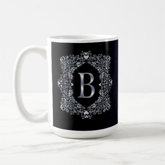 Elegant Diamond Lijst Initiaal B Koffiemok (Links)