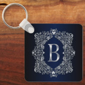 Elegant Diamond  Lijst Initiaal B Sleutelhanger (Voorkant)