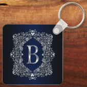 Elegant Diamond  Lijst Initiaal B Sleutelhanger (Achterkant)