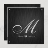 Elegant Diamond Monogram Weddenschap Kaart (Voorkant / Achterkant)