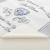 Elegant Diamond Personalized Wedding Throw Blanket (3/4)