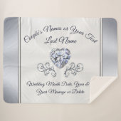 Elegant Diamond Personalized Wedding Throw Blanket (Voorkant (horizontaal))