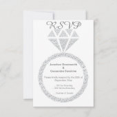 ELEGANT DIAMOND RING GLITTER RSVP KAART (Voorkant)