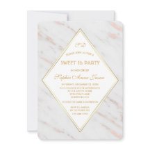 Elegant Diamond Roos Gold Marble SWEET 16 Party