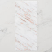 Elegant Diamond Roos Gold Marble Wedding Menu (Achterkant)