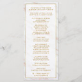 Elegant Diamond Roos Gold Marble Wedding Program Programmakaart (Achterkant)