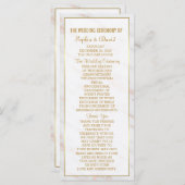 Elegant Diamond Roos Gold Marble Wedding Program Programmakaart (Voorkant / Achterkant)