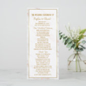Elegant Diamond Roos Gold Marble Wedding Program Programmakaart (Staand voorkant)