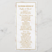 Elegant Diamond Roos Gold Marble Wedding Program Programmakaart (Voorkant)