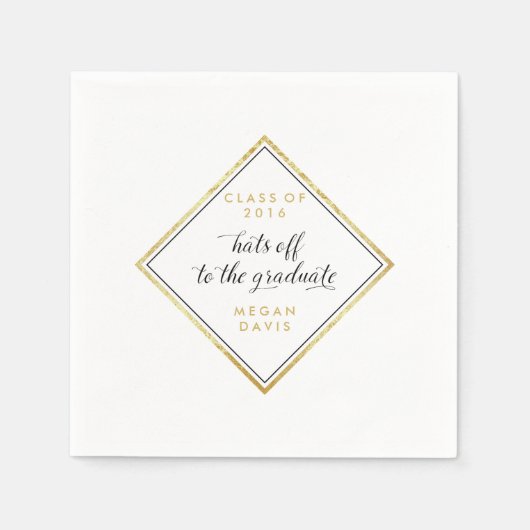 Elegant Diamond Shape Afstuderen Napkin Servet (Voorkant)
