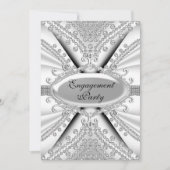 Elegant Diamond Silver Engagement Party nodigt uit Kaart (Voorkant)