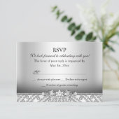 Elegant Diamond Silver RSVP (Staand voorkant)
