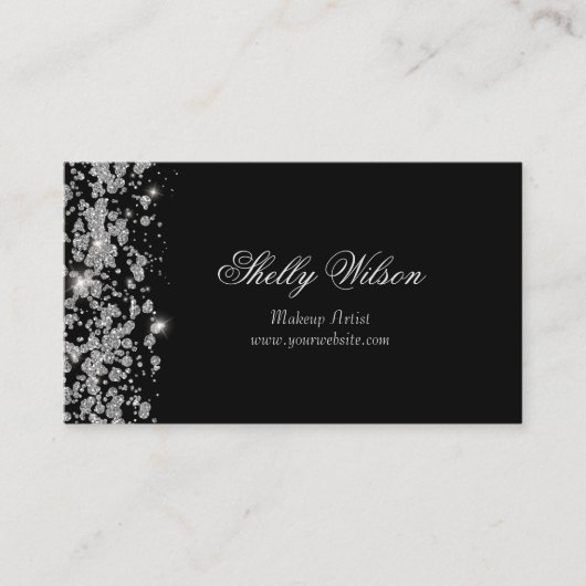 Elegant Diamond Sparkle Black Visitekaartje (Voorkant)