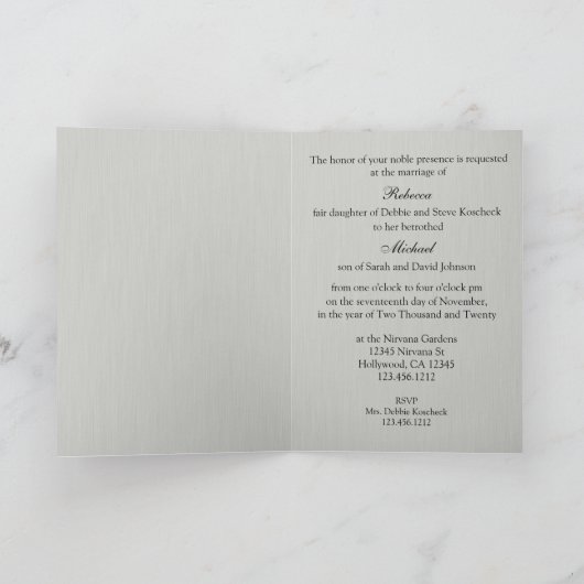 Elegant Diamond Thmed Wedding Invitations (Binnen)