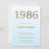 Elegant Diamond Year 1986 40th Birthday Party Kaart (Voorkant)