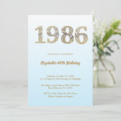 Elegant Diamond Year 1986 40th Birthday Party Kaart (Staand voorkant)