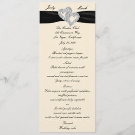 Elegant Diamond Zwart Lint Menu Kaart