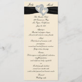 Elegant Diamond Zwart Lint Menu Kaart (Voorkant)