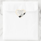 Elegant Diamond Zwart Lint Save The Date Sticker (Tas)
