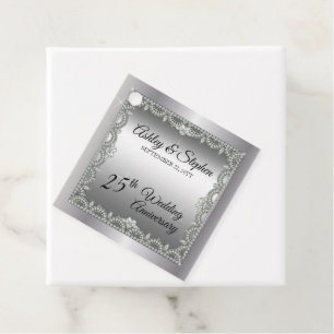 Elegant Diamonds 25th Wedding Jubileum Bedankjes Labels