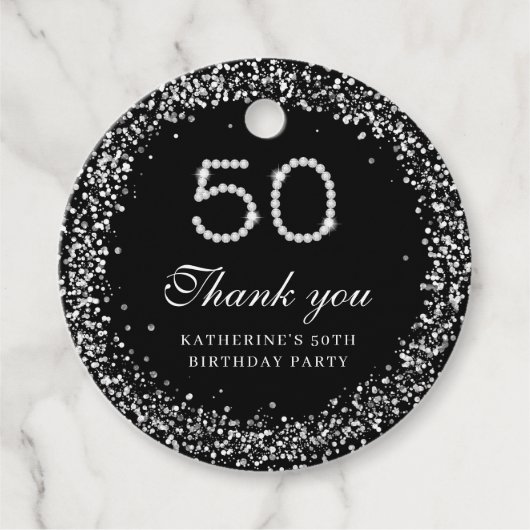 Elegant Diamonds 50e Verjaardag Bedankt Label (Voorkant)